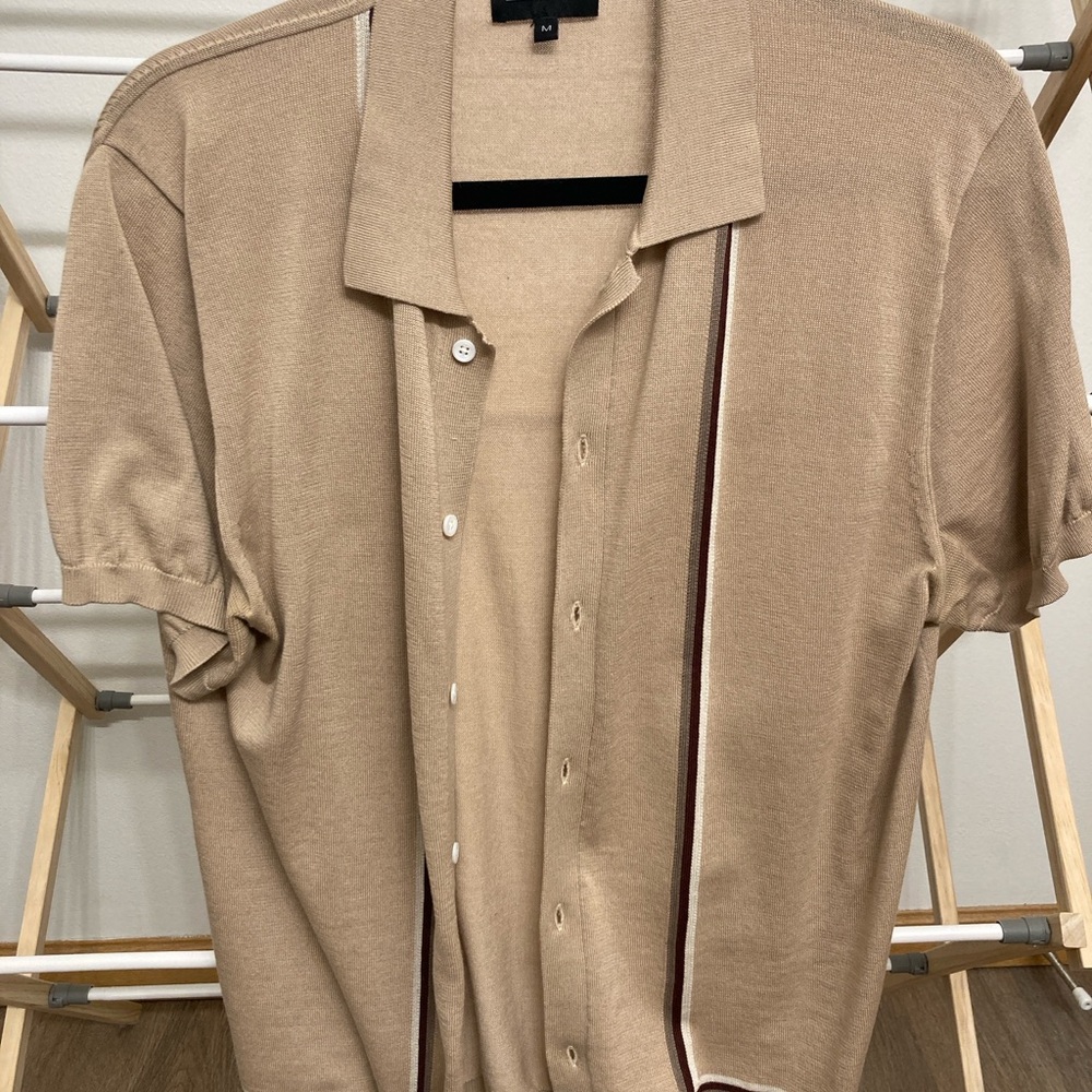 The Tie Bar Tan Short Sleeve Polo